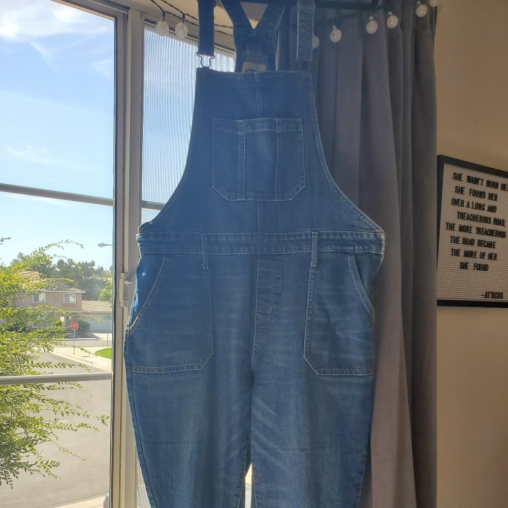Plus size denim overalls